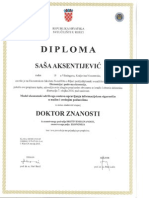 Diploma Doktora Znanosti Dr. Sc. Saša Aksentijević