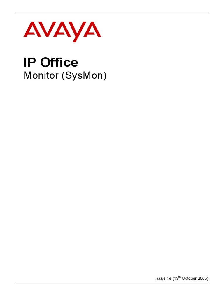 Monitor Sysmon Avaya IP Office | PDF | Port (Computer Networking) | Ip ...