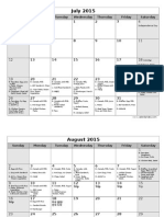 2015 Monthly Sun Us Holidays Landscape