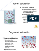 Degree of Saturation: - Saturated Solution