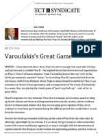 Varoufakis's Great Game by Hans-Werner Sinn - Project Syndicate