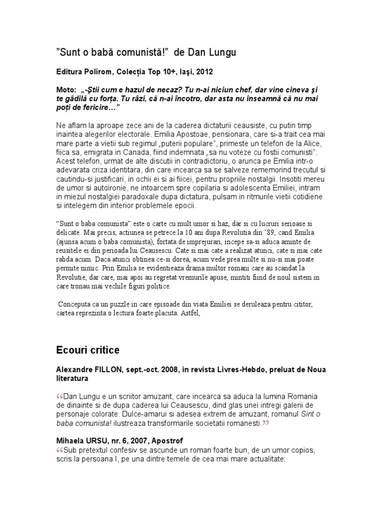 Sunt O BabÄƒ ComunistÄƒ