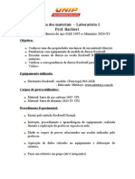 Ensaios de dureza e tração em aço e alumínio