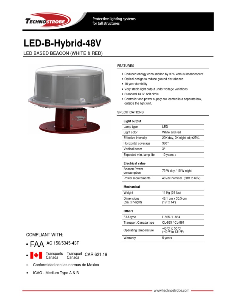 LED B-Hybrid Beacon Specifications | PDF
