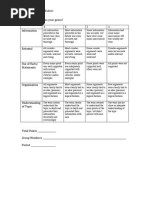 HeLa Cells Debate Rubric