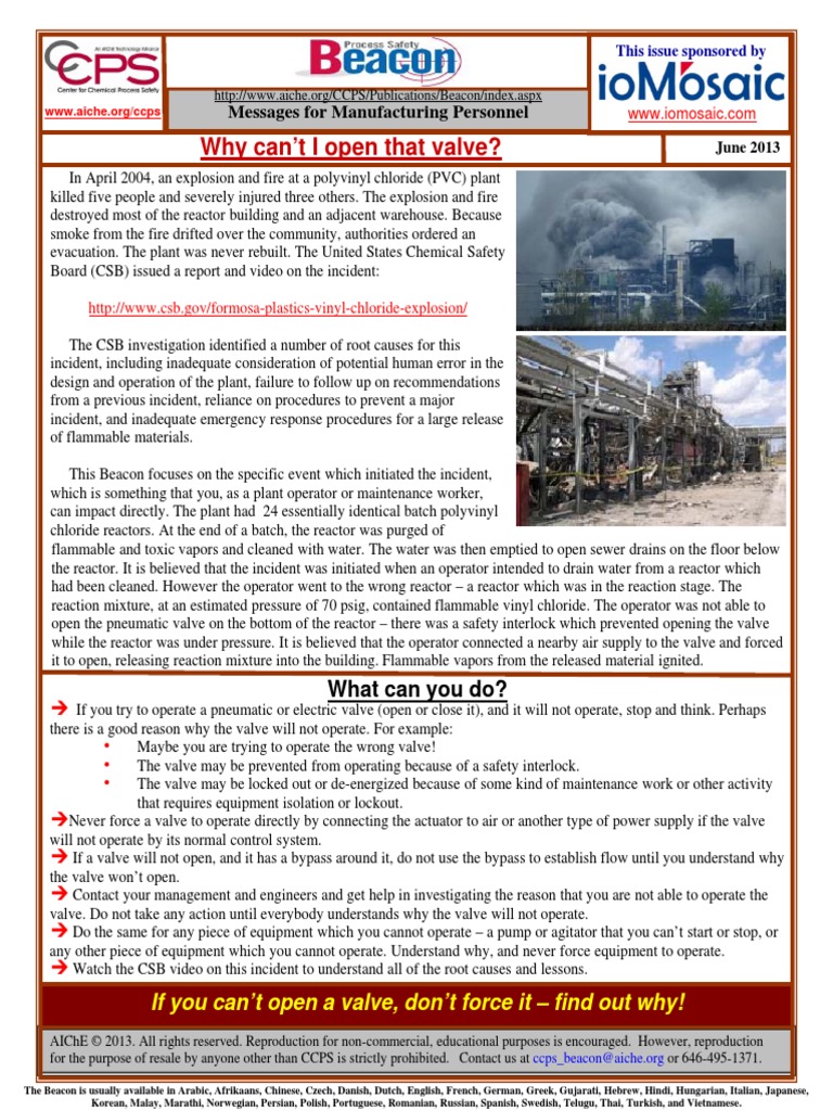 Safety Minute PDF Polyvinyl Chloride Valve