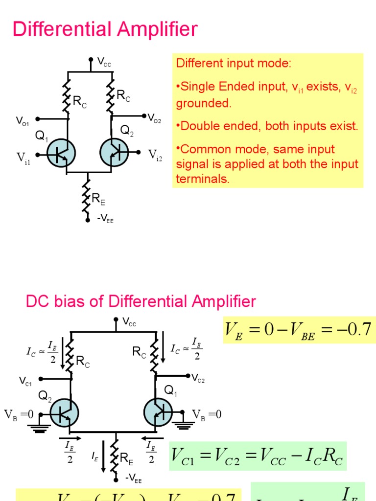 Differential Amplifier Gain Analysis | PDF | Amplifier | Electrical ...