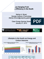 Low Hanging Fruit: Energy Efficiency in The South - Clean Energy Speakers Series