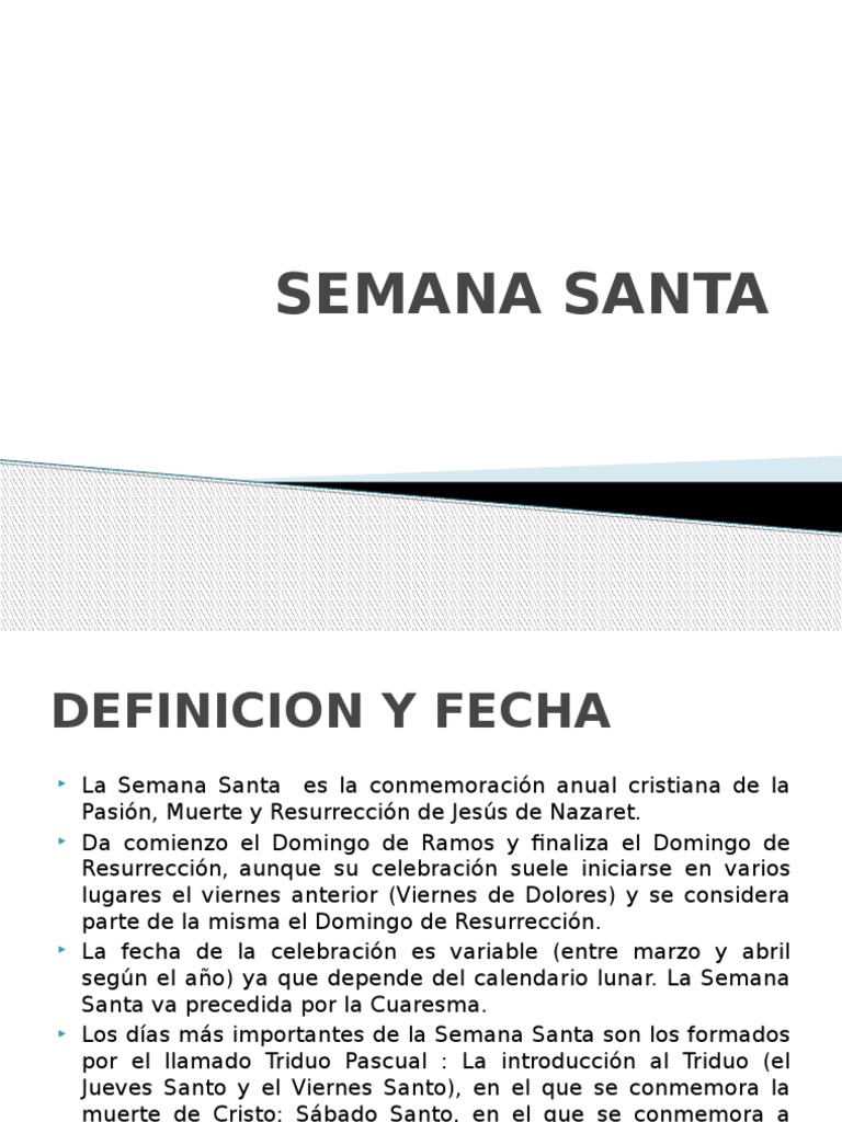 Definición y Concepto de Semana Santa | PDF | Pascua de Resurrección ...