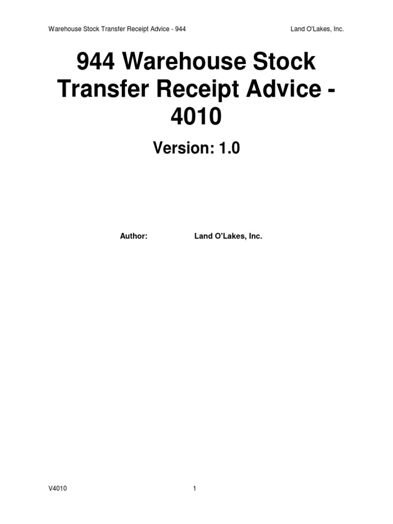 EDI 944 Warehouse Receipt Advice Guide | PDF | Electronic Data ...