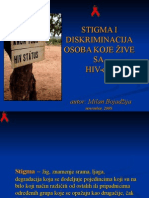 Stigma I Diskriminacija Osoba Koje Žive Sa HIV-om