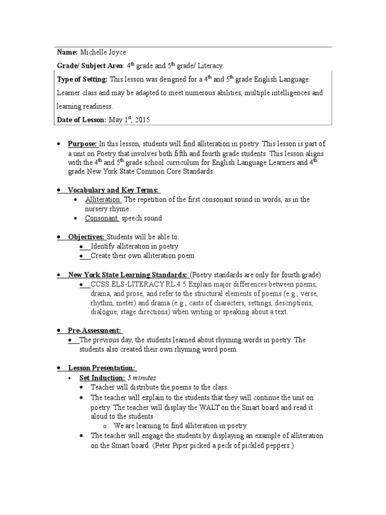 lesson 4 | Poetry | Rhyme