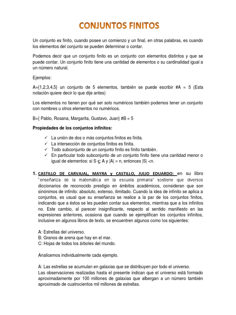 Conjunto Finito y Disjunto - No Disjunto | PDF | Conjunto (Matemáticas ...