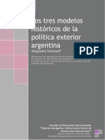 Los tres modelos históricos de la política exterior argentina