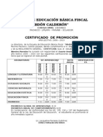 Certificados de promoción básica Jean Pierre