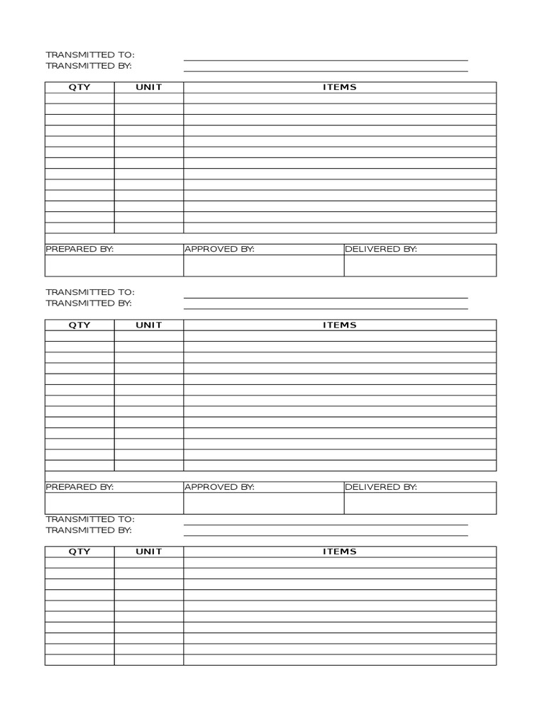 Transmission Document Template | PDF