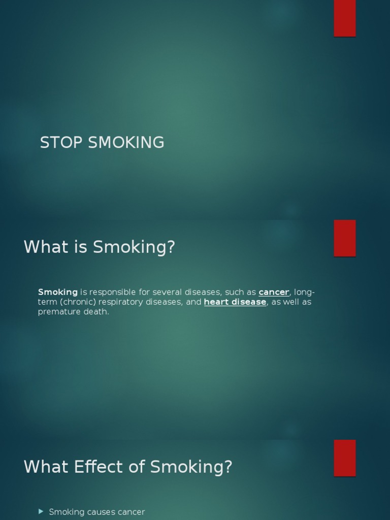 Smoking Presentation | PDF | Cigarette | Cancer
