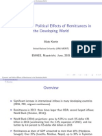 Economic and Political Effects of Remittances in The Developing World