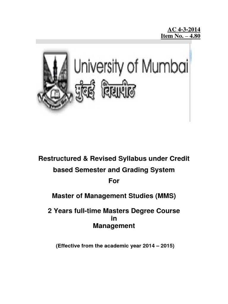 MMS Syllabus | PDF