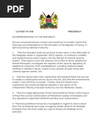 Letter to the President