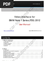 BMW F20 Video Interface User Manual