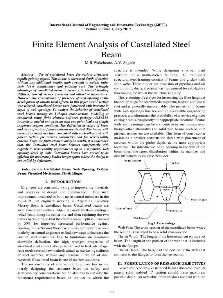Finite Element Analysis of Castellated Steel Beam | PDF | Technology ...