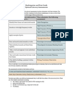 Kindergarten and First Grade Optional Literacy Assessments