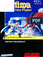 Ultima the False Prophet Manual SNES