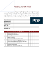 Paper evaluation form