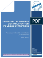 DP Simplification Entreprises - 52 Nouvelles Mesures - Juin 2015