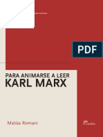 Para Animarse a Leer Karl Marx - Romani, Matías