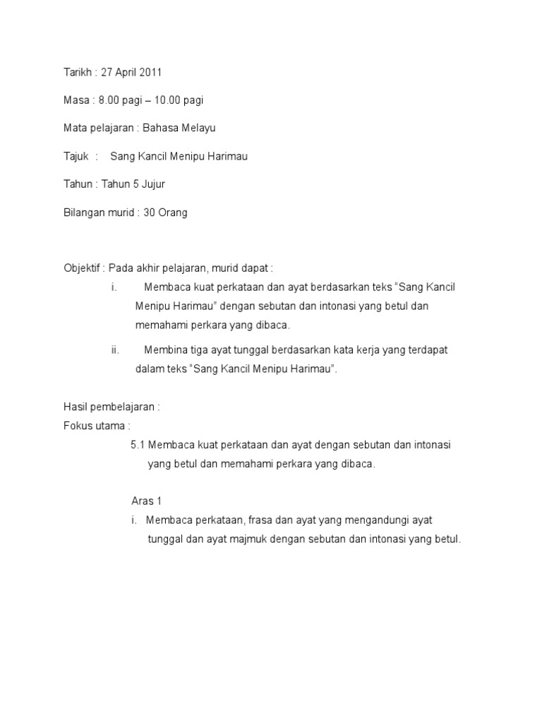 Sang Kancil Menipu Harimau Pdf
