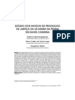 Estudo Dos Modos de Produção de Justiça Da Lei Maria Da Penha em Santa Catarina