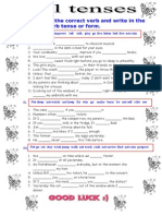 Choose The Correct Verb and Write in The Correct Verb Tense or Form