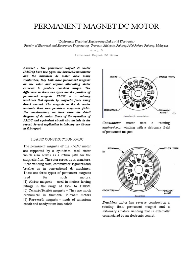 Overview of Permanent Magnet DC Motors | PDF | Electric Motor ...