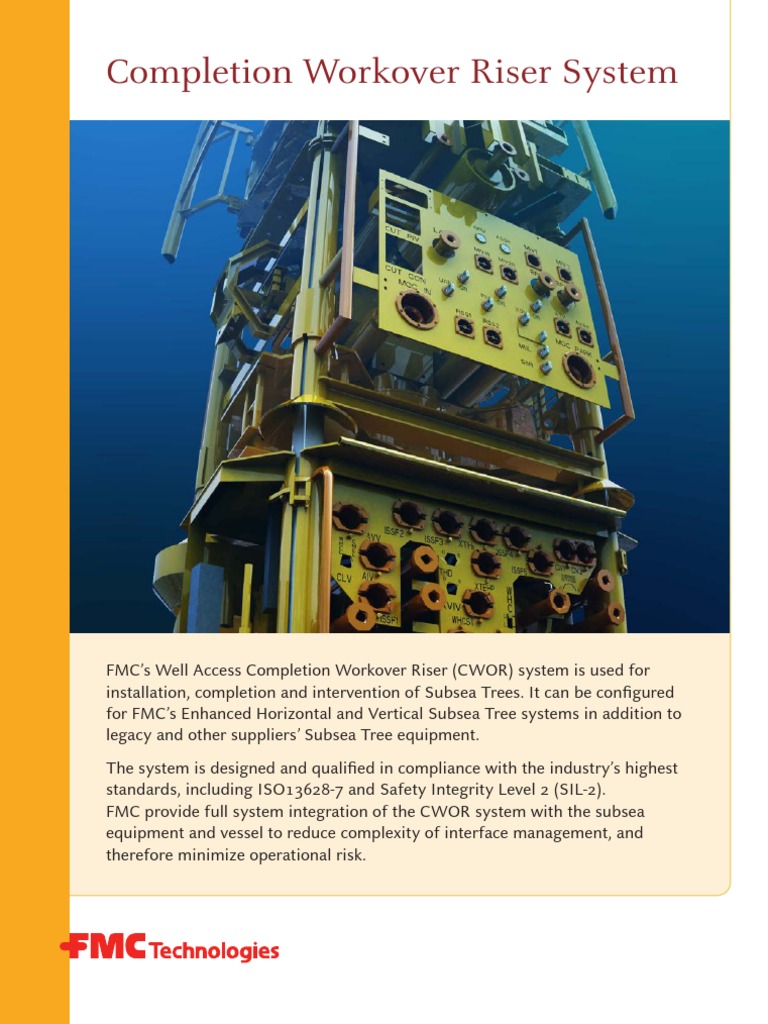 Completion Workover Riser System Pdf Subsea Technology