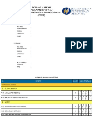 Borang Markah Pbppp Pdf