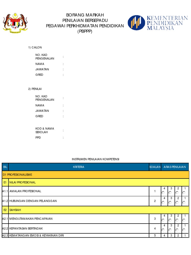 2021 borang pbppp Borang Keberhasilan