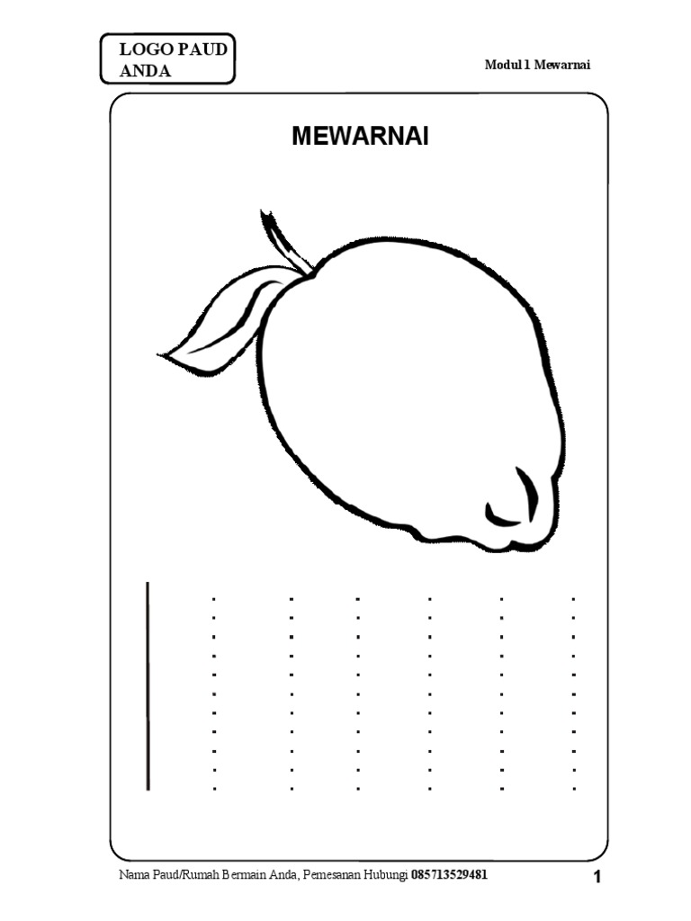 Modul 1 Mewarnai buah buahan