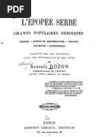 L'Epopee Serbe Shants Populaires Heroiques (1888.) - Auguste Dozon