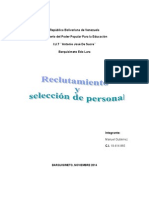 Ensayo Reclutamiento y Selección de Personal