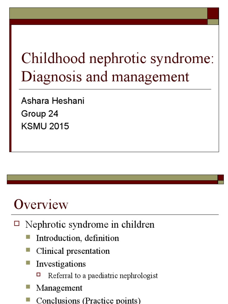 1 Childhood nephrotic syndrome diagnosis and management.ppt Edema