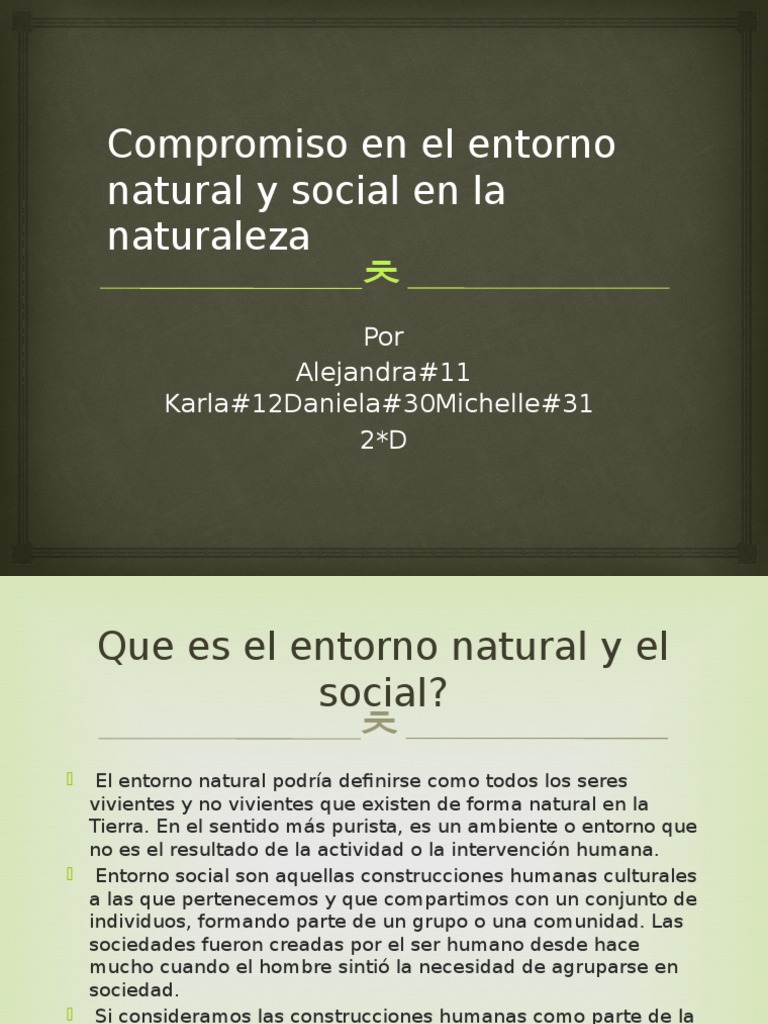 Compromiso en El Entorno Natural y Social | PDF | Sociedad | Entorno ...