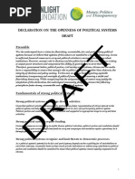 Declaration On The Openness of Political Finance Systems DRAFT 2015-05-22