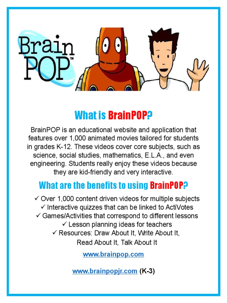 BrainPOP: Engaging K-12 Learning | PDF | Education Theory | Pedagogy