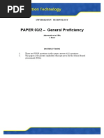 PAPER 03/2 - General Proficiency: Information Technology