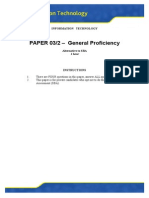 PAPER 03/2 - General Proficiency: Information Technology