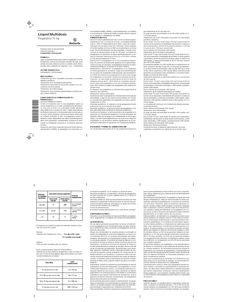 Linprel 75 mg: Usos y Dosis | PDF | Insuficiencia cardíaca ...