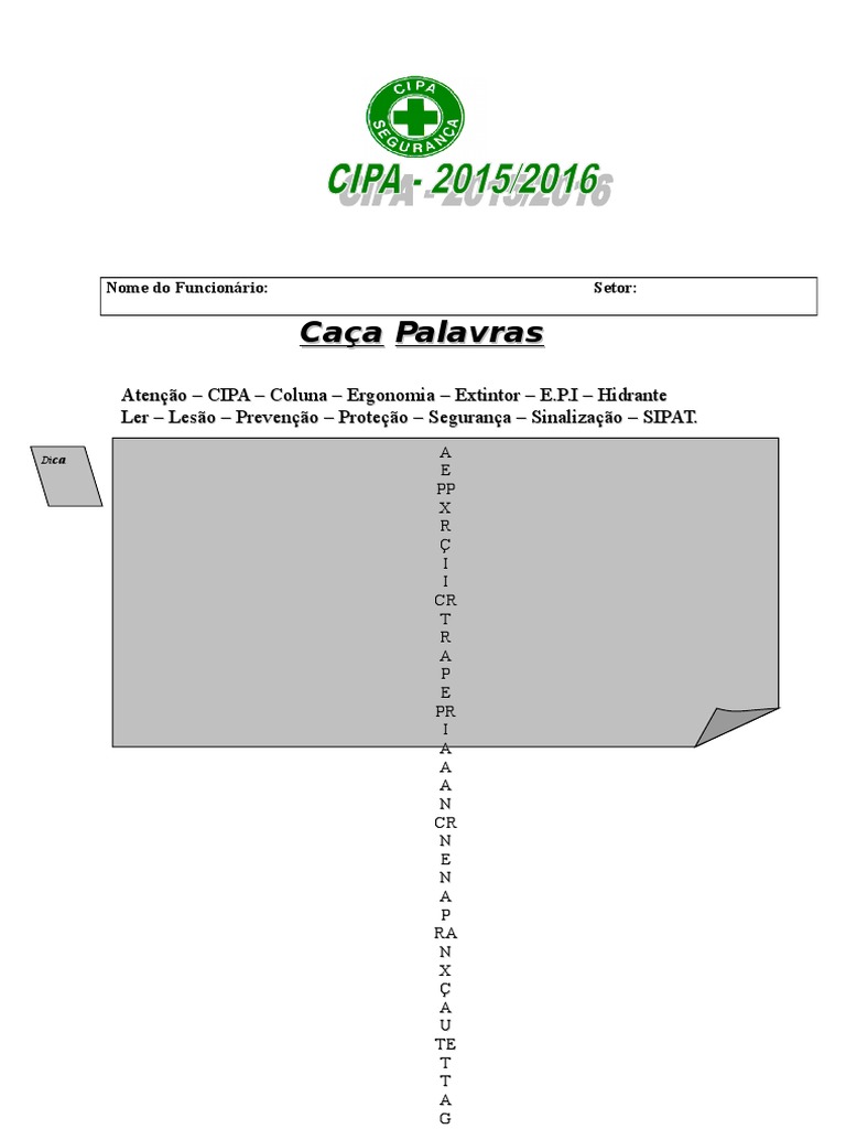 Caca Palavras CIPA | PDF