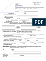 Vibrating Screen Data Sheet